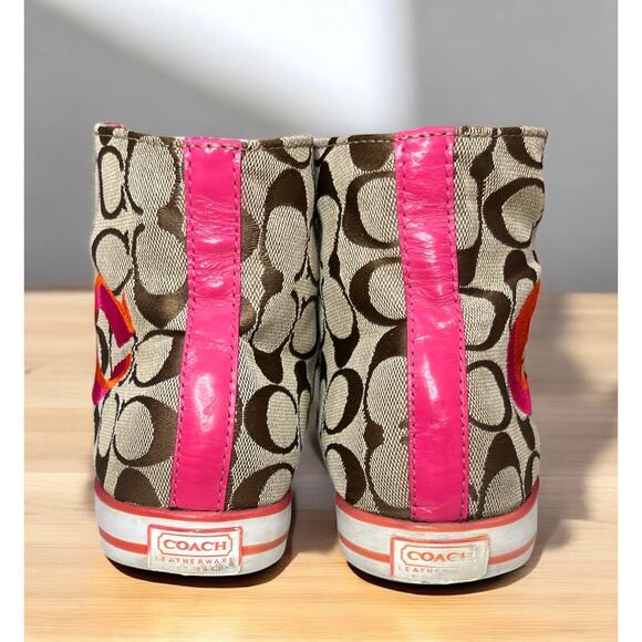 Y2K Coach Q506 Birch Mid-Top Embroidered Signature Sneaker Size 8.5B - Picture 5 of 9